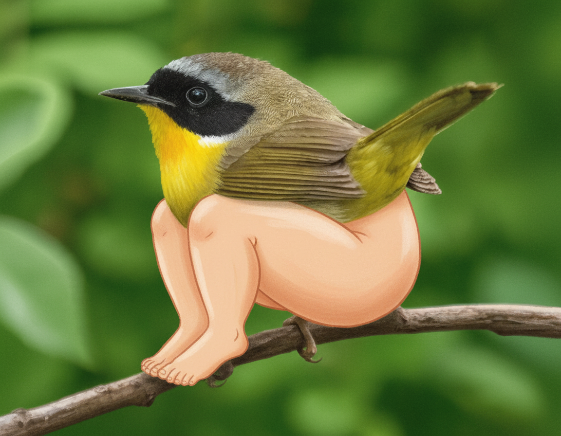 Common Yellowthroat (with legs and butt)